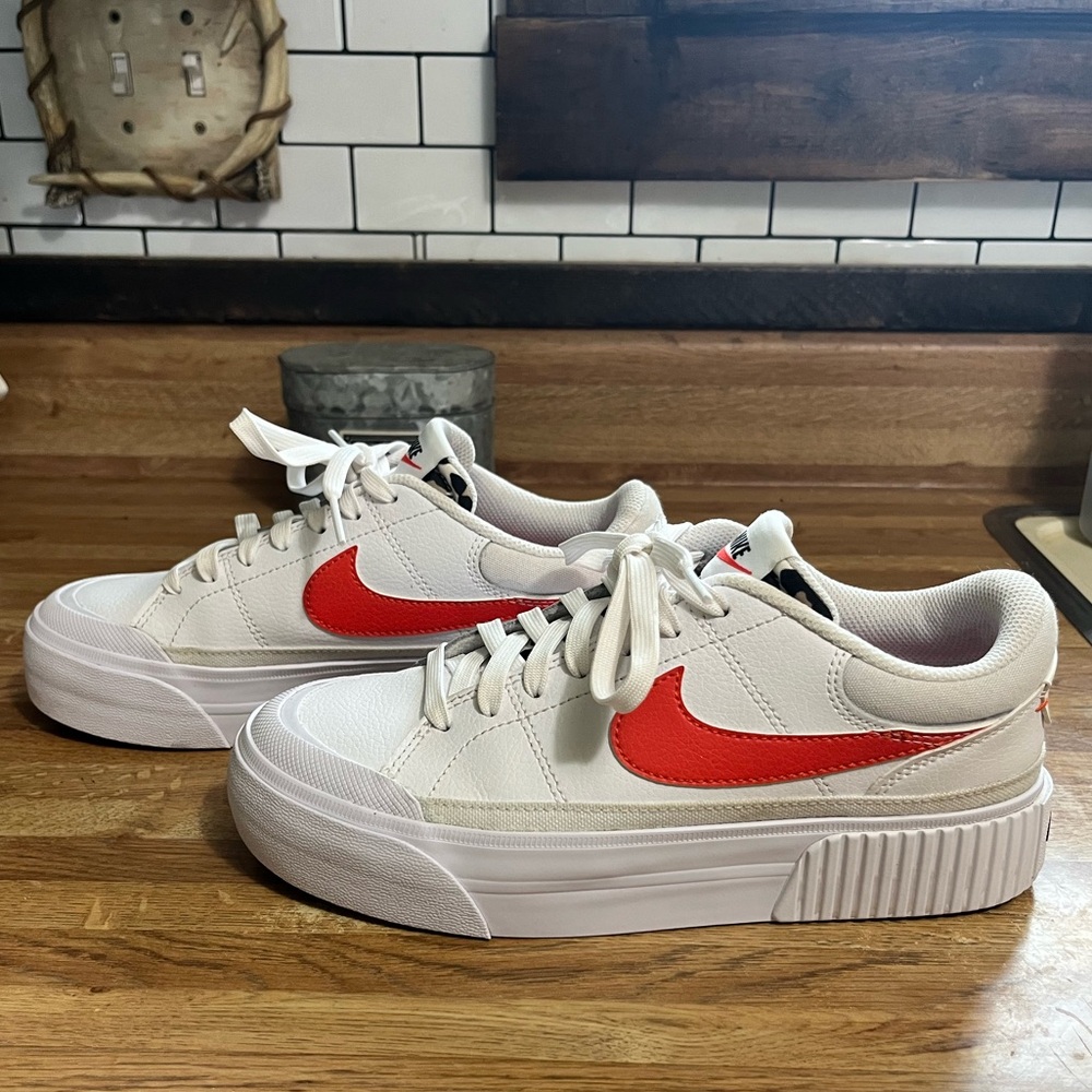 Nike Court Legacy Lift "White/Team Orange" Women's Shoe
